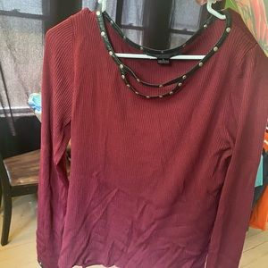 Maroon long sleeved top